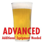 Patersbier homebrew in a glass with an All-Grain caution in red text: 