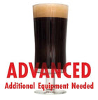 Chocolate Milk Stout homebrew in a glass with an All-Grain warning: 
