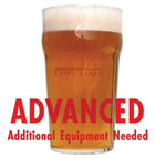 John Q. Adams Marblehead Lager in a glass with an All-Grain caution in red text: 