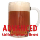Phat Tyre Amber Ale in a drinking glass with a customer caution in red text: 