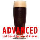 Pilsner Obscura Schwarzbier All Grain Recipe Kit in a glass with text warning advanced additional equipment needed.