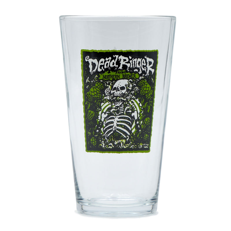 Pint glass with Dead Ringer logo