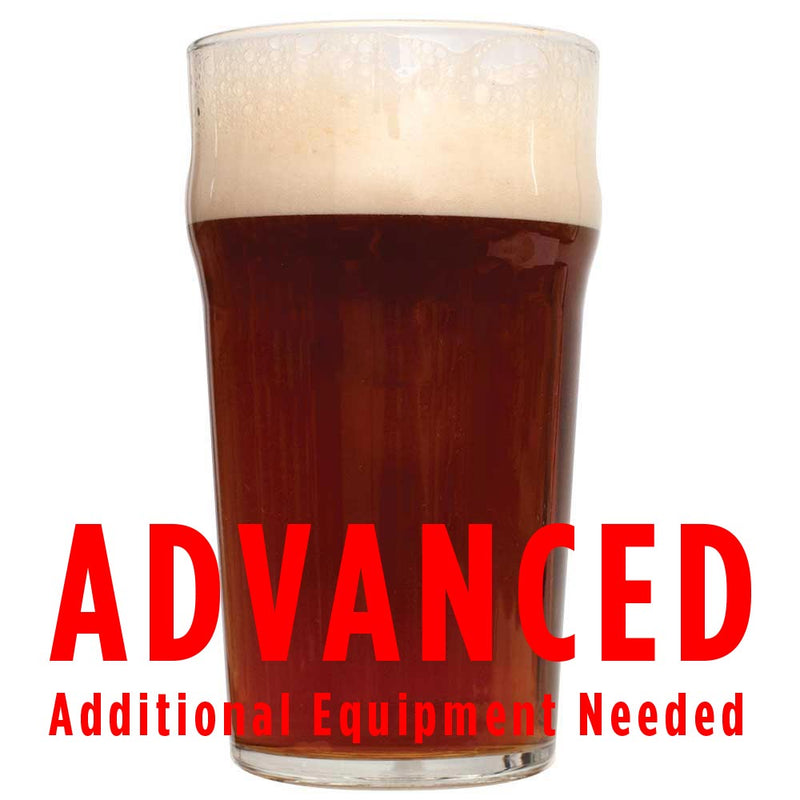 megalodon all grain imperial red ale with a customer caution in red text: "Advanced, additional equipment needed" to brew this recipe kit