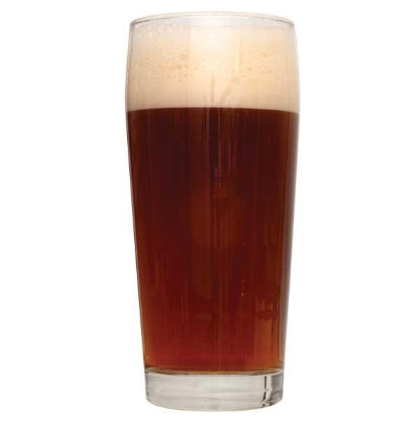 A glass of Private Rye Undercover Brown Ale homebrew