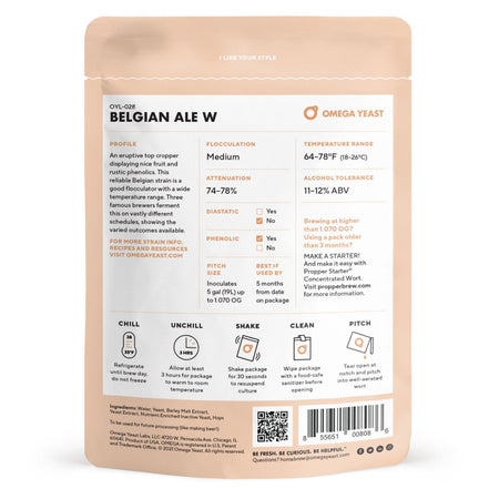 Omega Yeast OYL-028 - Belgian Ale W Back