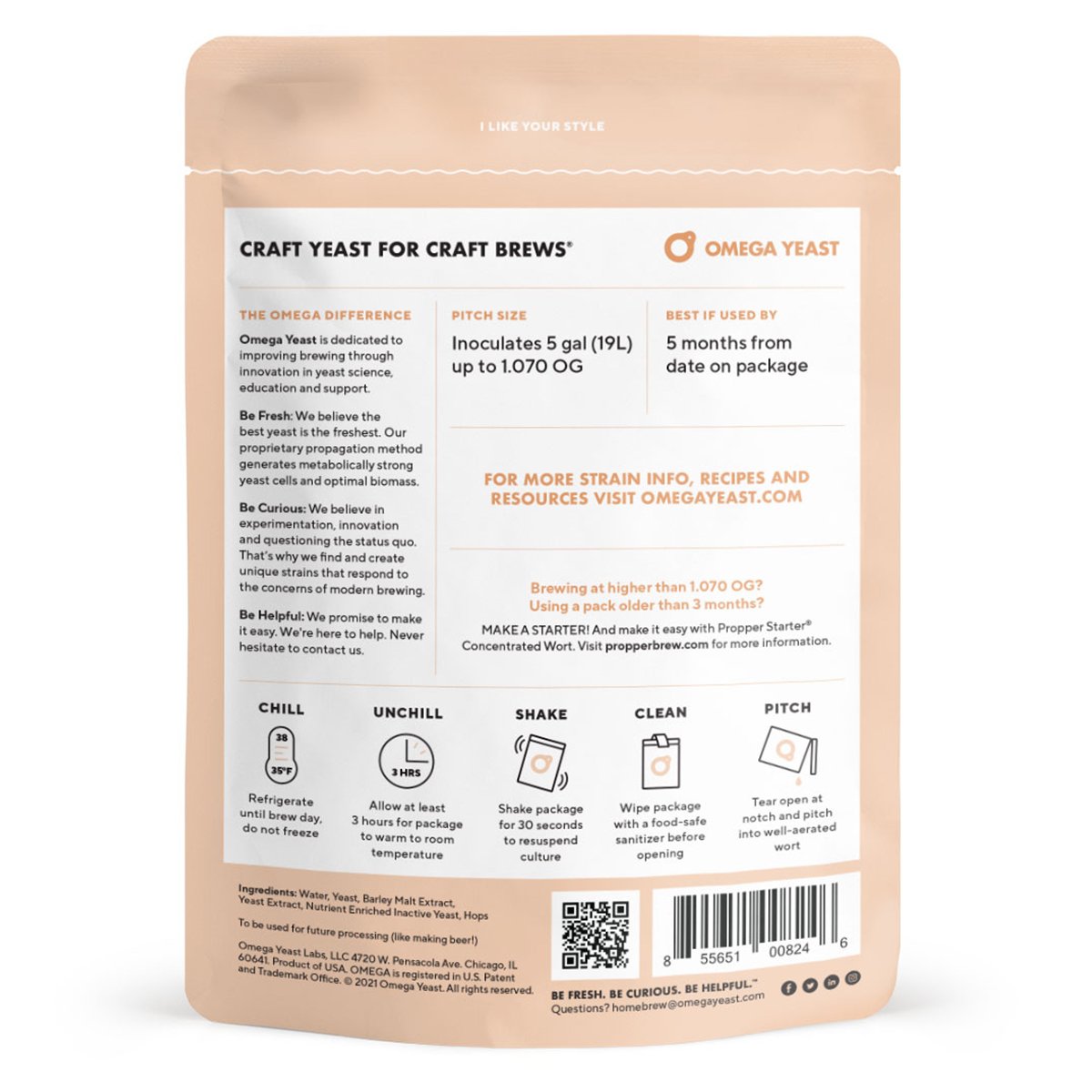 Omega Yeast OYL-049 Belgian Ale DK Back