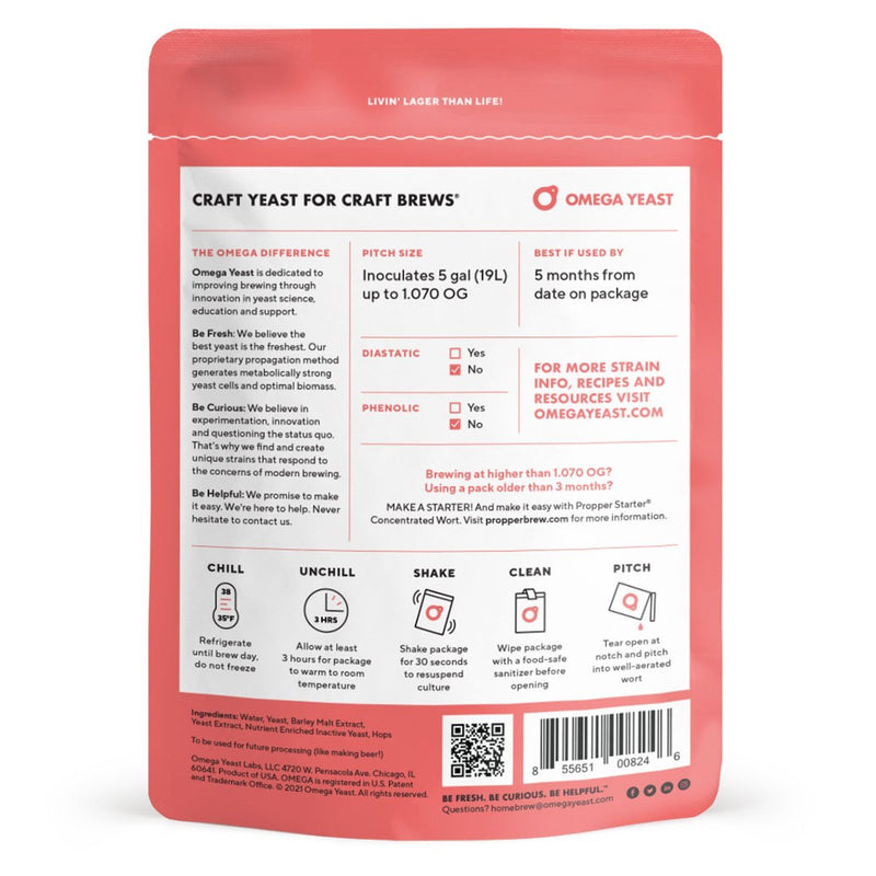 Omega Yeast OYL-103 American Lager Back