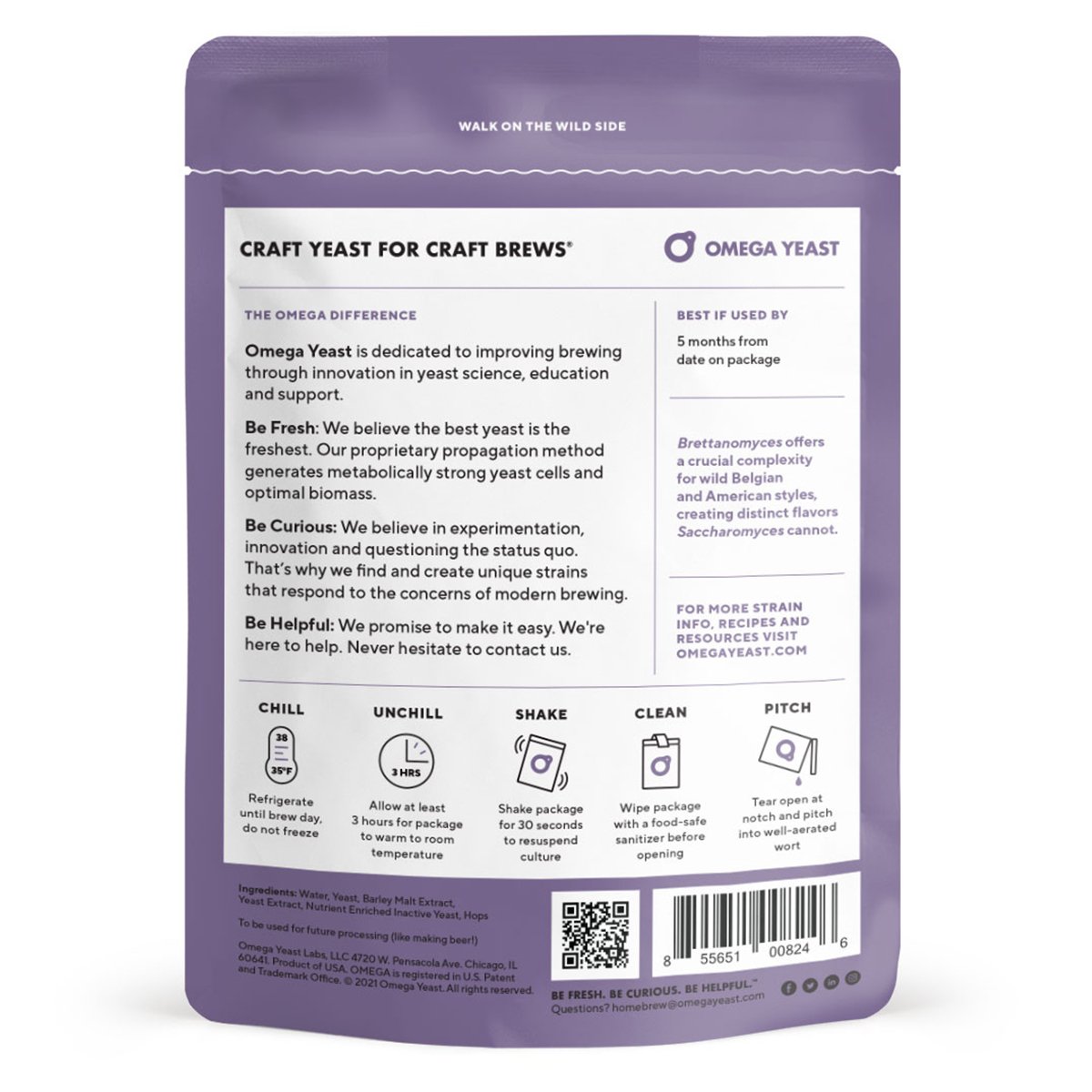 Omega Yeast OYL-202 Brettanomyces bruxellensis Back