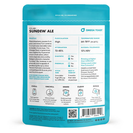 Omega Yeast OYL-401 Sundew™ Ale Yeast Back