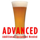 Hank's Hefeweizen in a glass with text explaining that Additional Equipment is Required for All-Grain Brewing