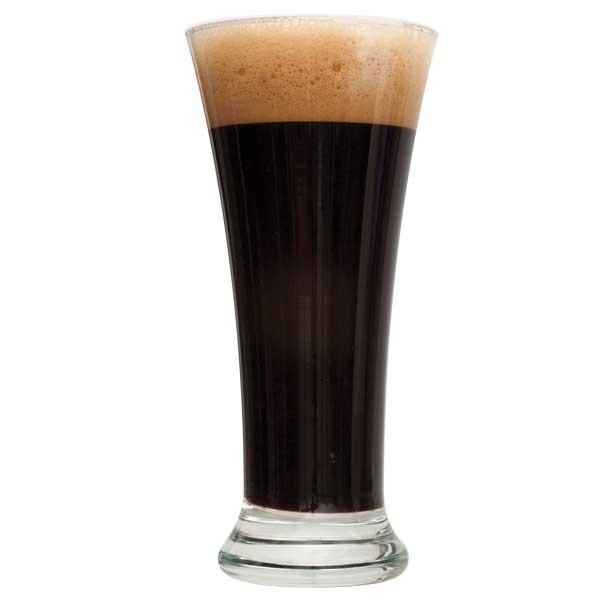 Black IPA homebrew in a tall glass