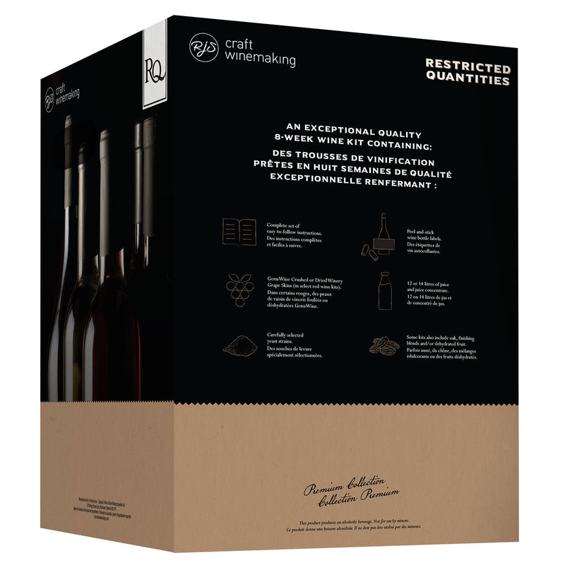 Back side of the RJS RQ 2024 German Pinot Noir Wine Kit box