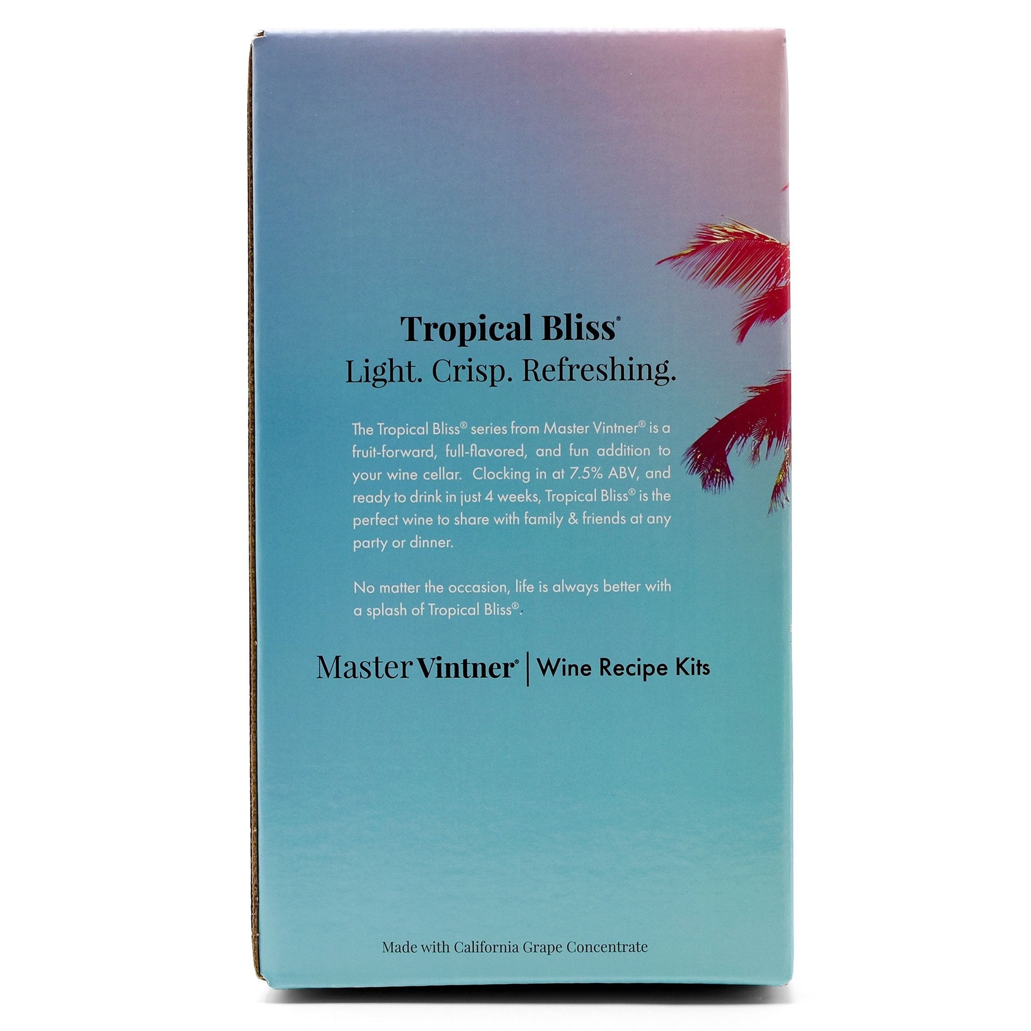 Peach Chardonnay Wine Kit - Master Vintner Tropical Bliss side of box