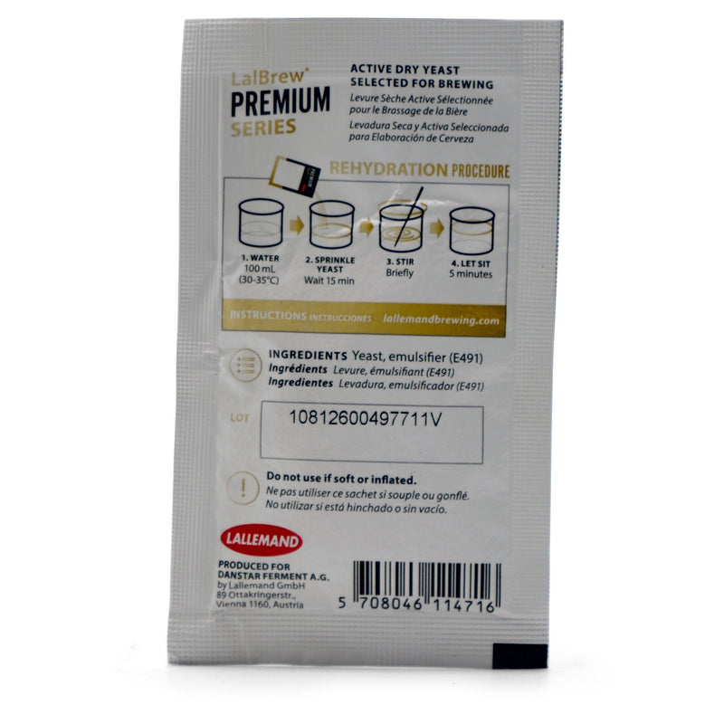 LalBrew® Nottingham English Ale Dry Yeast back of package