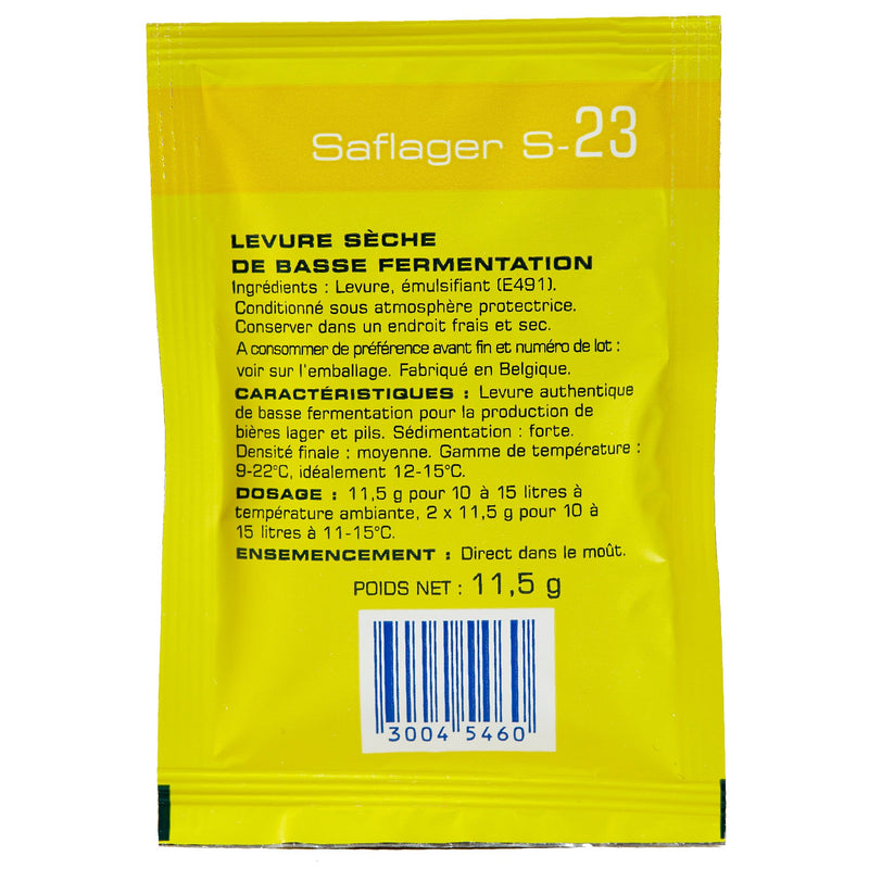 Saflager S-23 German Lager Dry Yeast sachet's back