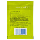 SafAle S-33 Ale Dry Yeast sachet's backview