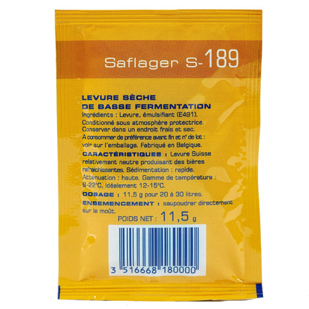saflager s-189 yeast back