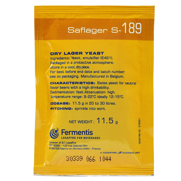 saflager s-189 yeast front