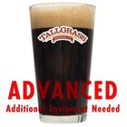 Tallgrass Buffalo Sweat Stout in a glass with a customer caution in red text: 