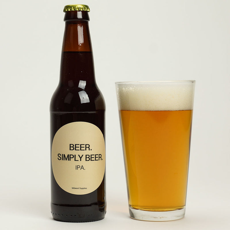 Beer. Simply Beer IPA homebrew beside a bottle