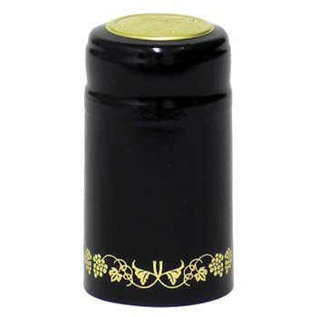 black with gold grapes pvc capsule