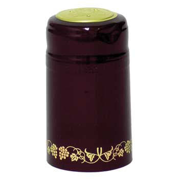 Burgundy with Gold Grapes PVC Capsule