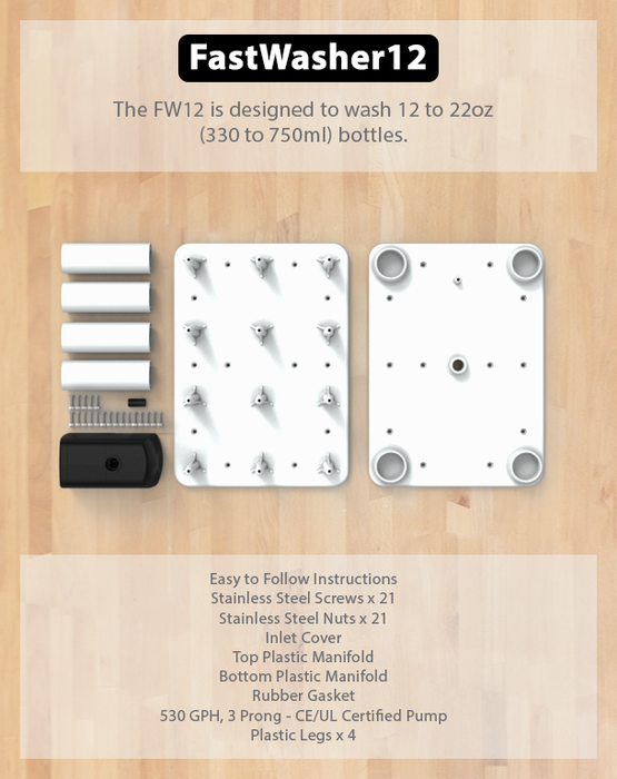 FastWasher12 Bottle Washer specs