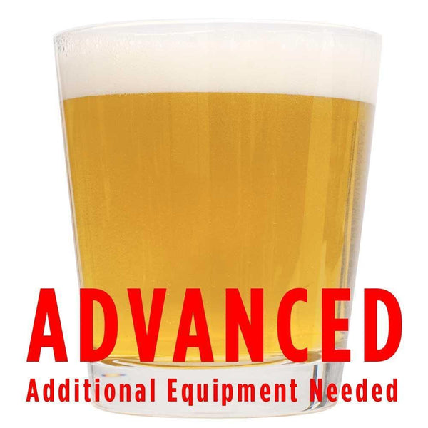 Cream Ale homebrew in a glass with an All-Grain warning: "Advanced, additional equipment needed"