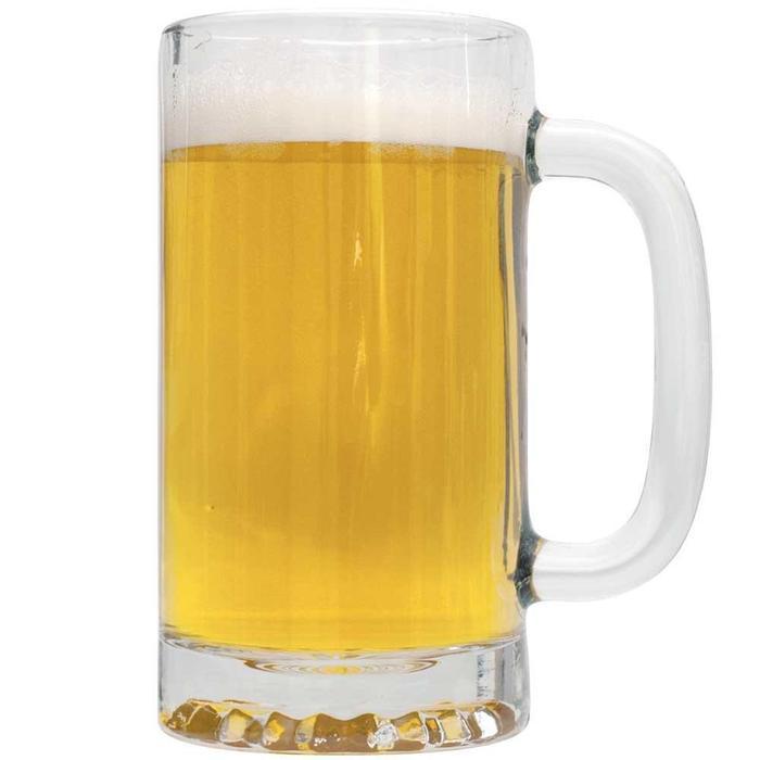 American Amber Ale homebrew in a glass mug