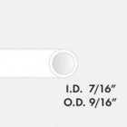 Drawing of a tube with the following text: Internal diameter seven sixteenths of an inch, outer diameter nine sixteenths of an inch.