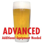 Kolsch homebrew in a glass with an All-Grain caution in red text: 