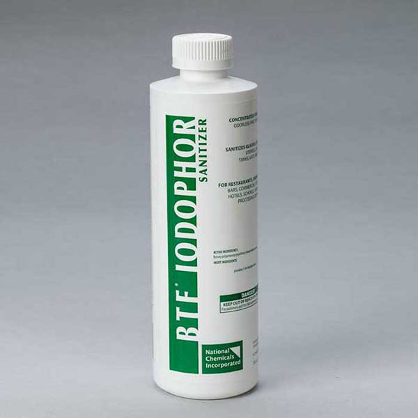 BTF Iodophor Sanitizer in a 16-ounce container