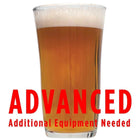 The Tombstone Pale Ale in a glass with a customer caution in red text: 