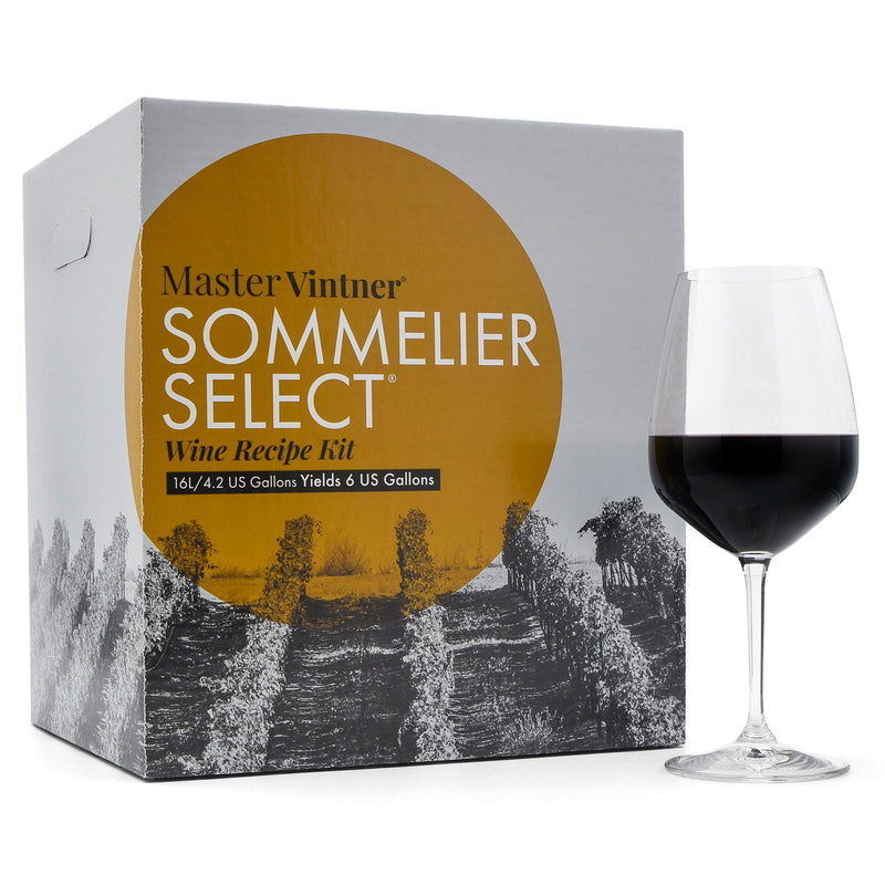 Old Vine Merlot Wine Kit - Master Vintner® Sommelier Select® with glass