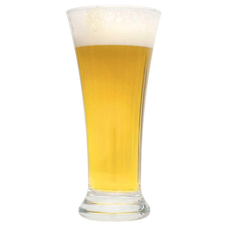 Honey Kolsch homebrew in a tall glass