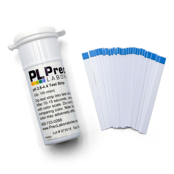 pH Test Strips beside their container