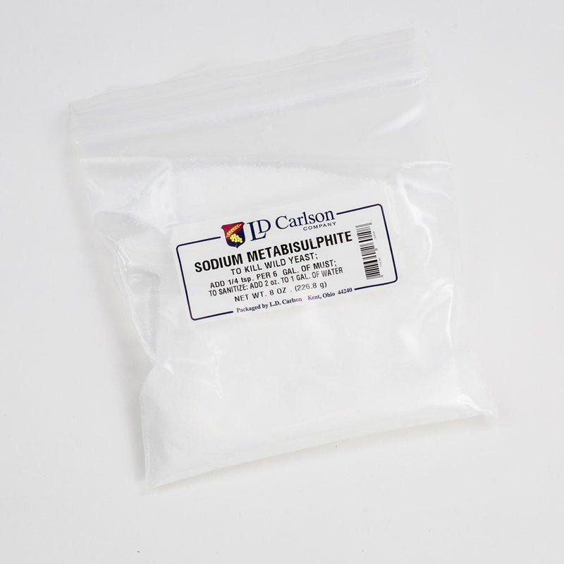 Sodium Metabisulfite in an 8-ounce bag