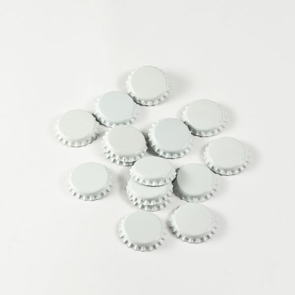 White Bottle Caps in a pile